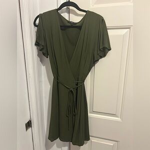LuLu’s Harbor Point Olive Green Wrap Dress size Large